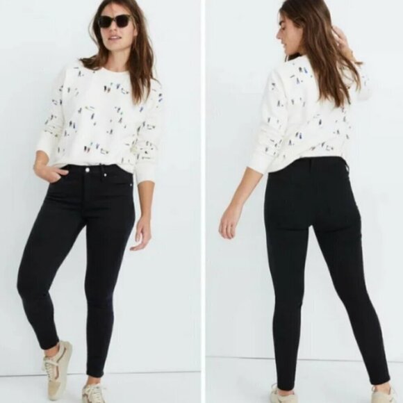 Madewell 9" Mid-Rise Skinny Jeans in ISKO Stay Black size 27 - Picture 1 of 9